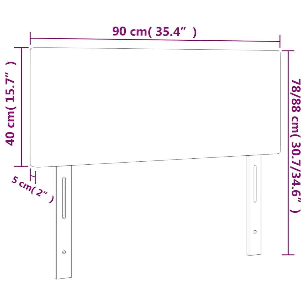 vidaXL Κεφαλάρι Κρεβατιού LED Καπουτσίνο 90x5x78/88 εκ. Συνθετ. Δέρμα