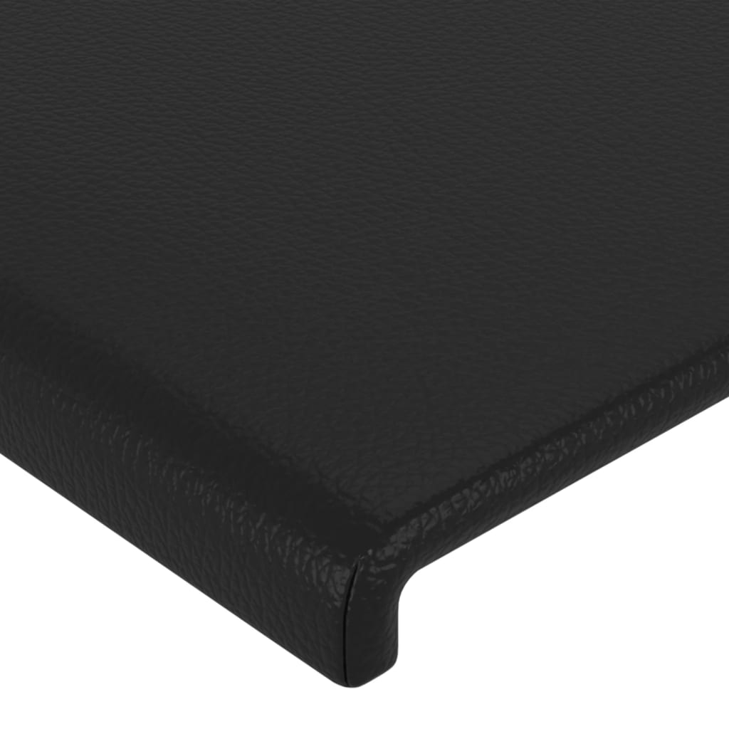 vidaXL Κεφαλάρι Κρεβατιού LED Μαύρο 144x5x78/88 εκ. Συνθετ. Δέρμα
