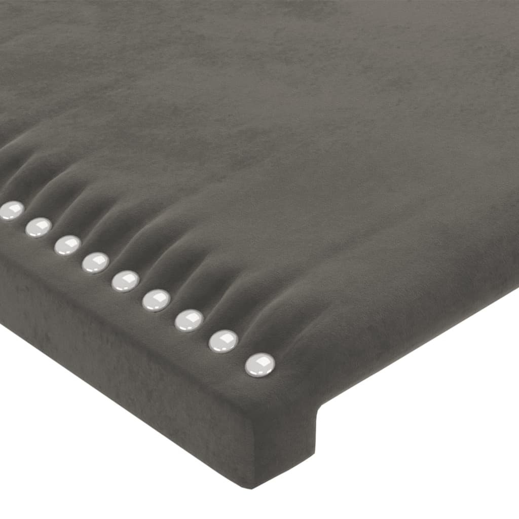 vidaXL Κεφαλάρι Κρεβατιού LED Σκούρο Γκρι 180x5x78/88 εκ. Βελούδινο