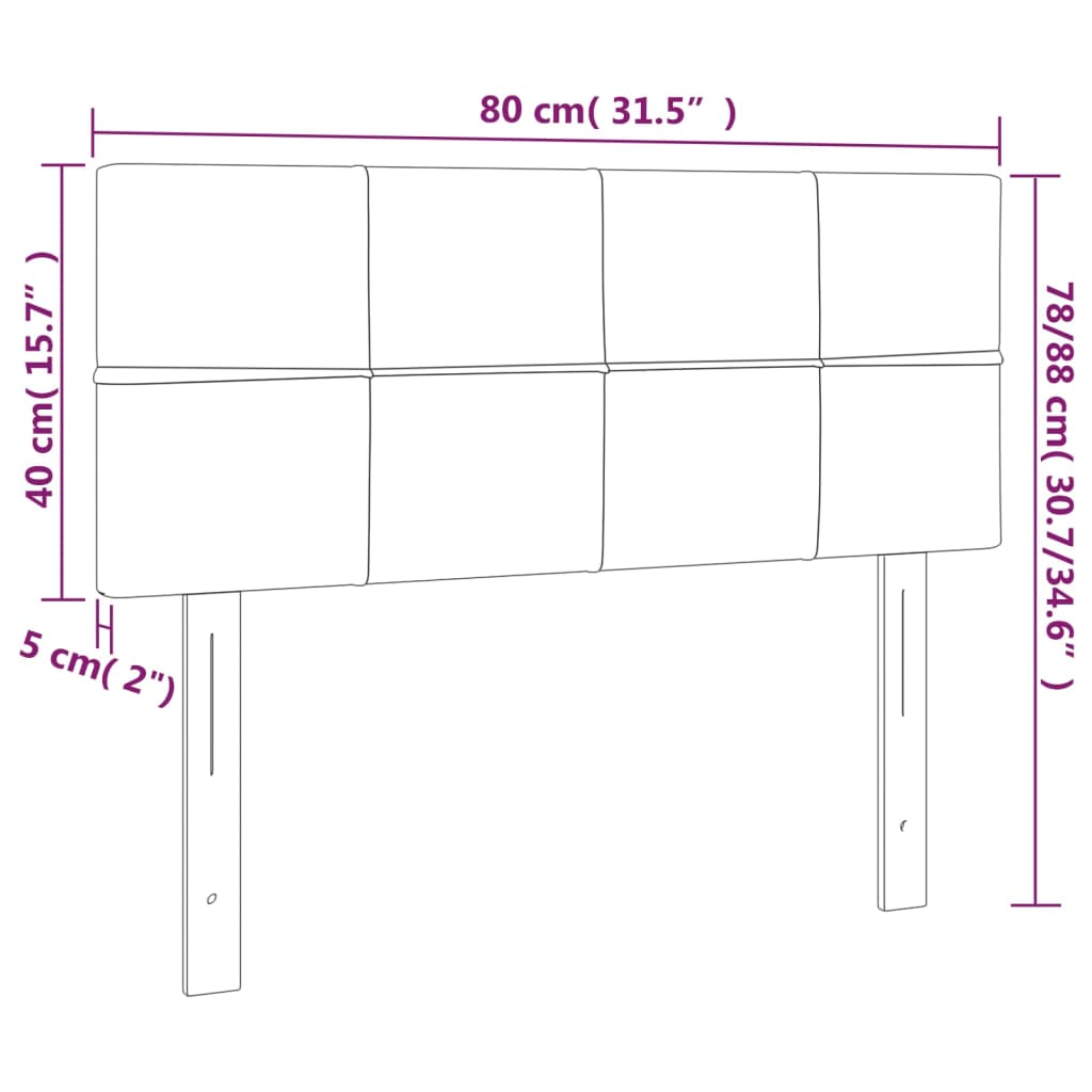 vidaXL Κεφαλάρι Κρεβατιού LED Taupe 80 x 5 x 78/88 εκ. Υφασμάτινο