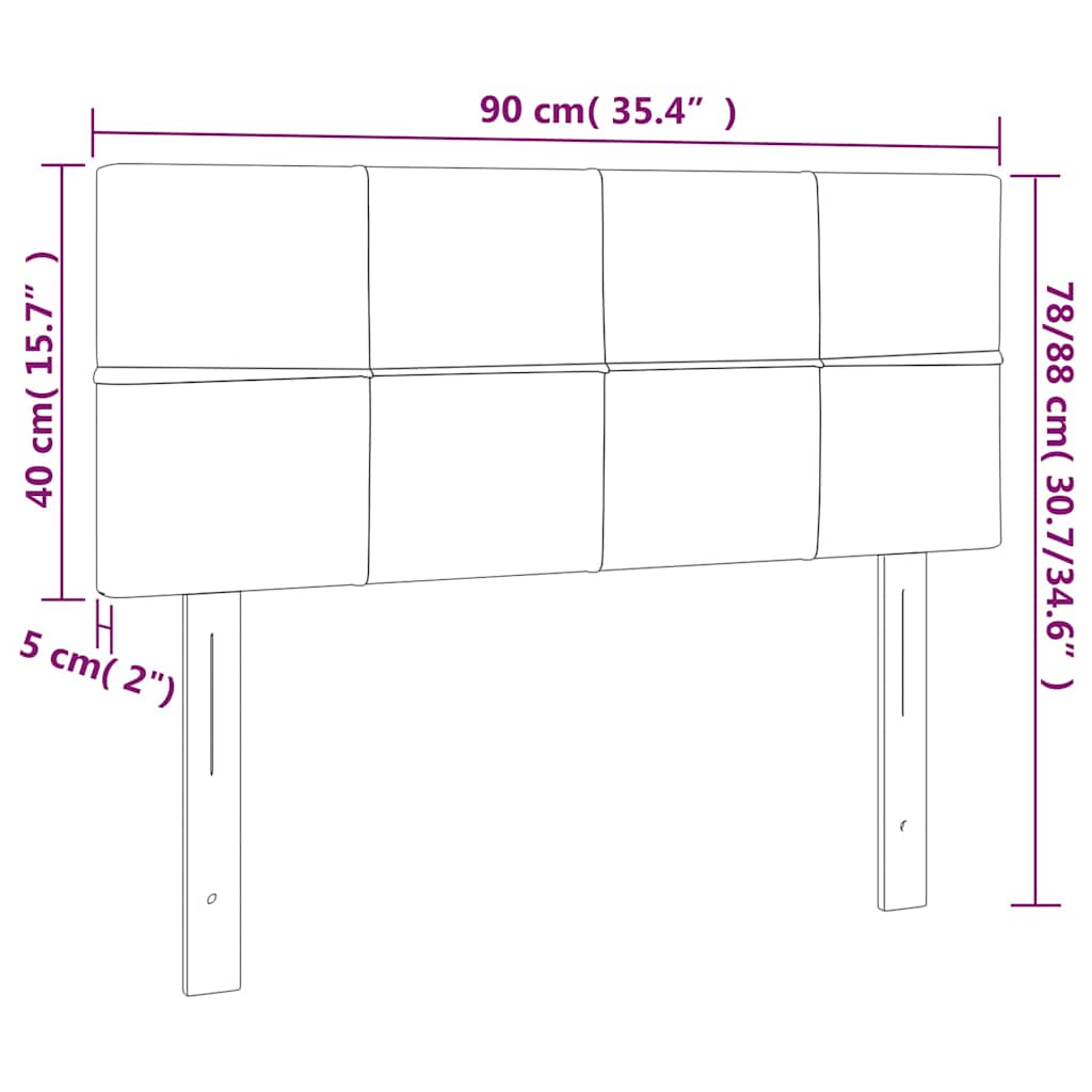 vidaXL Κεφαλάρι Κρεβατιού LED Σκούρο Καφέ 90x5x78/88 εκ. Υφασμάτινο