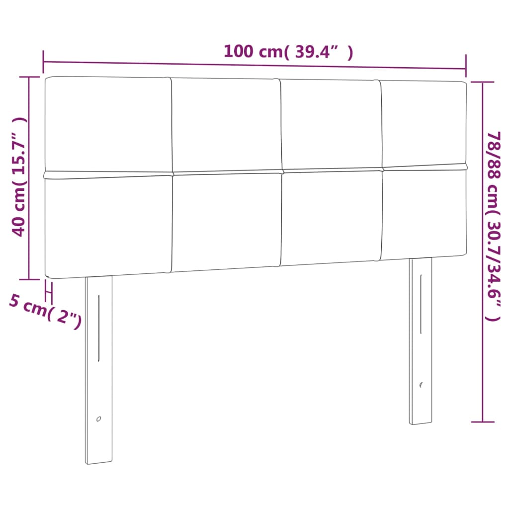 vidaXL Κεφαλάρι Κρεβατιού LED Σκούρο Γκρι 100x5x78/88 εκ. Υφασμάτινο