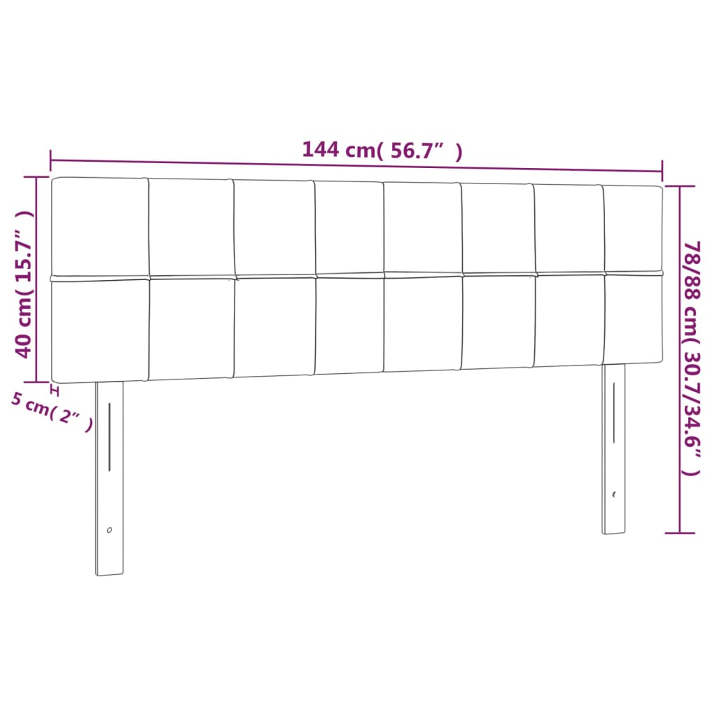 vidaXL Κεφαλάρι Κρεβατιού LED Ανοιχτό Γκρι 144x5x78/88 εκ. Υφασμάτινο