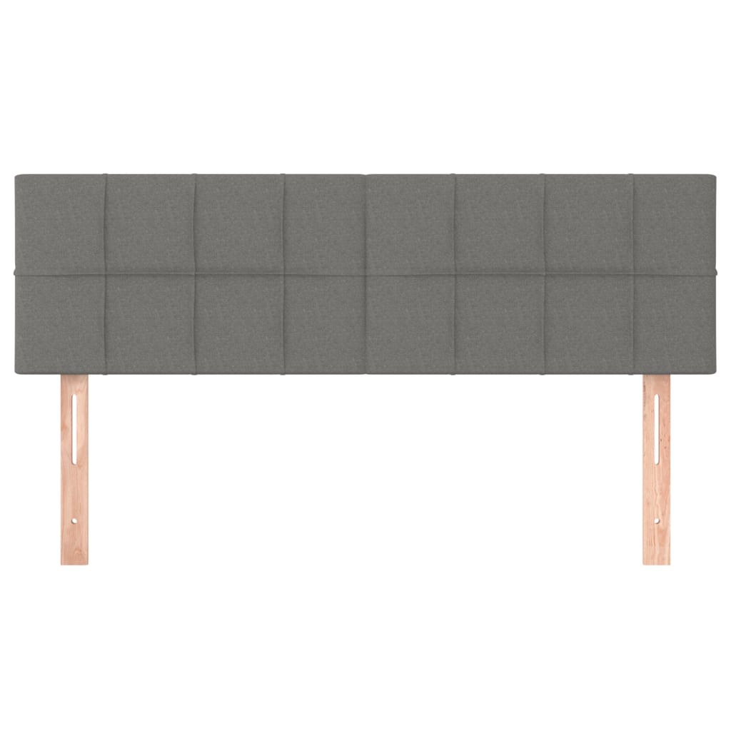 vidaXL Κεφαλάρι Κρεβατιού LED Σκούρο Γκρι 144x5x78/88 εκ. Υφασμάτινο