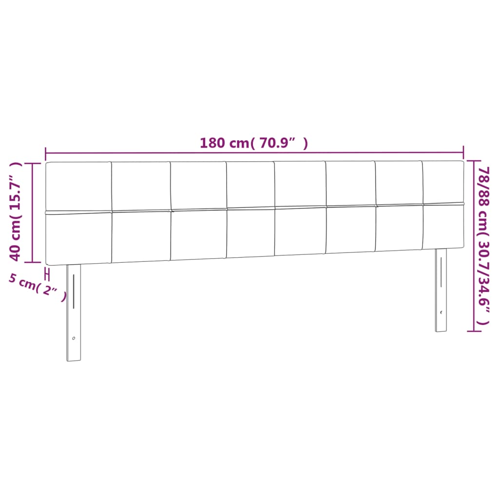 vidaXL Κεφαλάρι Κρεβατιού LED Ανοιχτό Γκρι 180x5x78/88 εκ. Υφασμάτινο