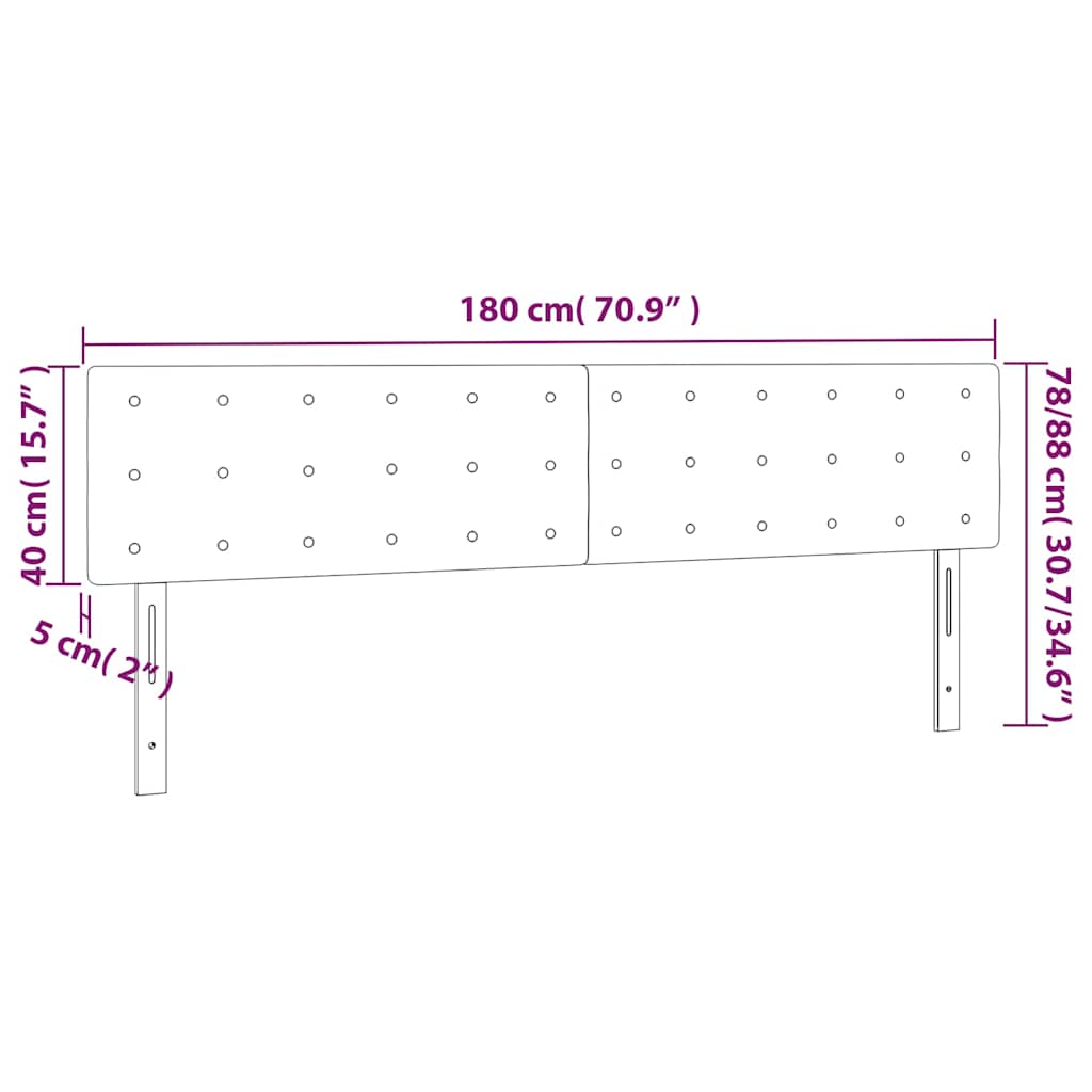 vidaXL Κεφαλάρι Κρεβατιού LED Καπουτσίνο 180x5x78/88 εκ. Συνθετ. Δέρμα