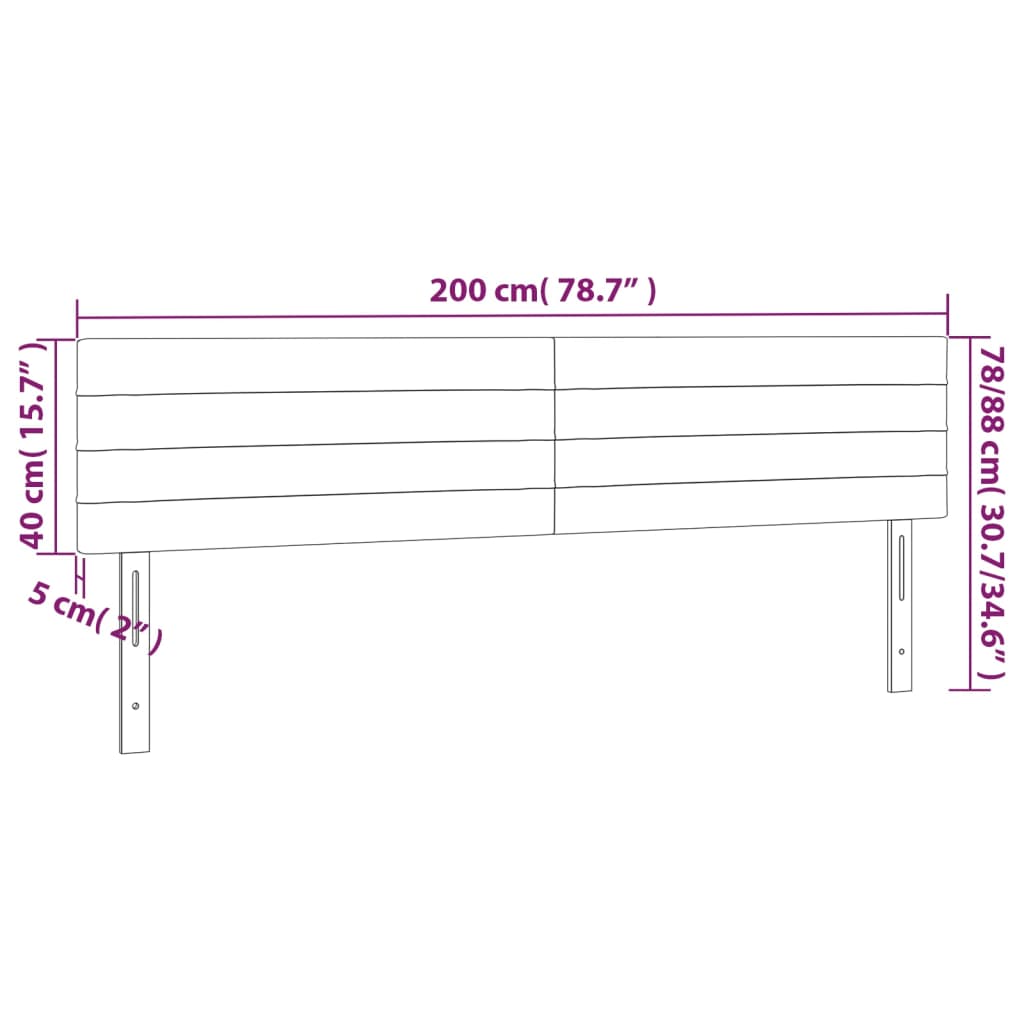 vidaXL Κεφαλάρι Κρεβατιού LED Μπλε 200x5x78/88 εκ. Υφασμάτινο