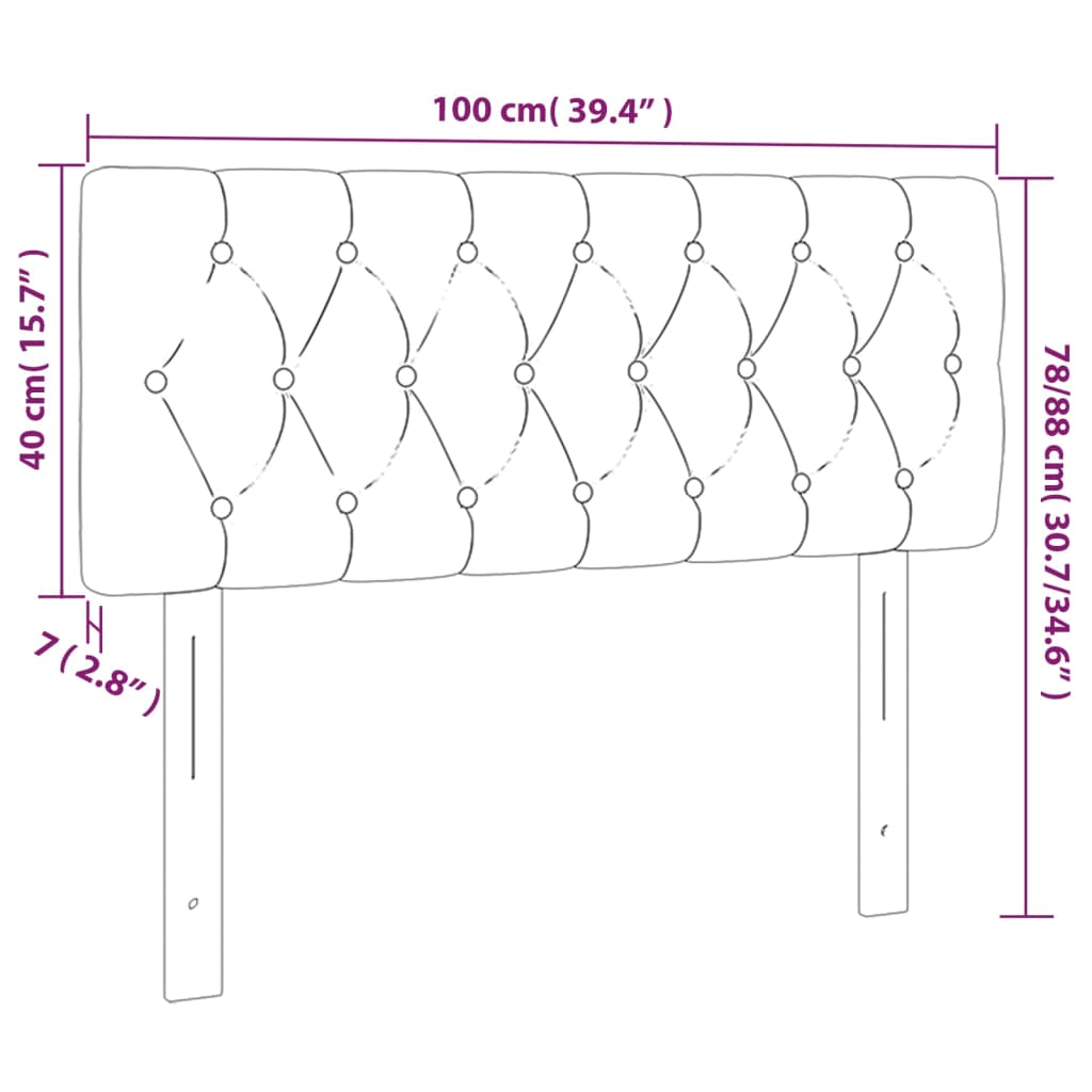 vidaXL Κεφαλάρι Κρεβατιού LED Κρεμ 100x7x78/88 εκ. Υφασμάτινο