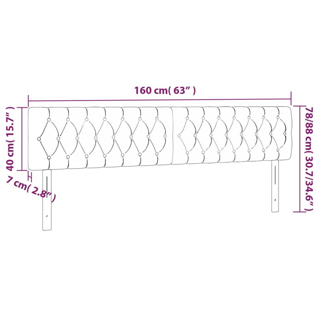 vidaXL Κεφαλάρι Κρεβατιού LED Σκούρο Καφέ 160x7x78/88 εκ. Υφασμάτινο