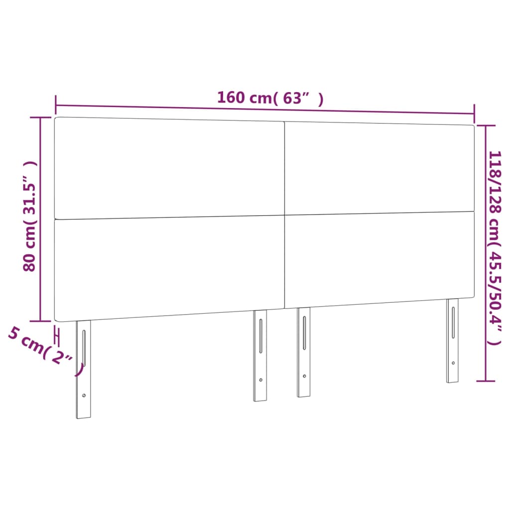 vidaXL Κεφαλάρι Κρεβατιού LED Λευκό 160x5x118/128 εκ