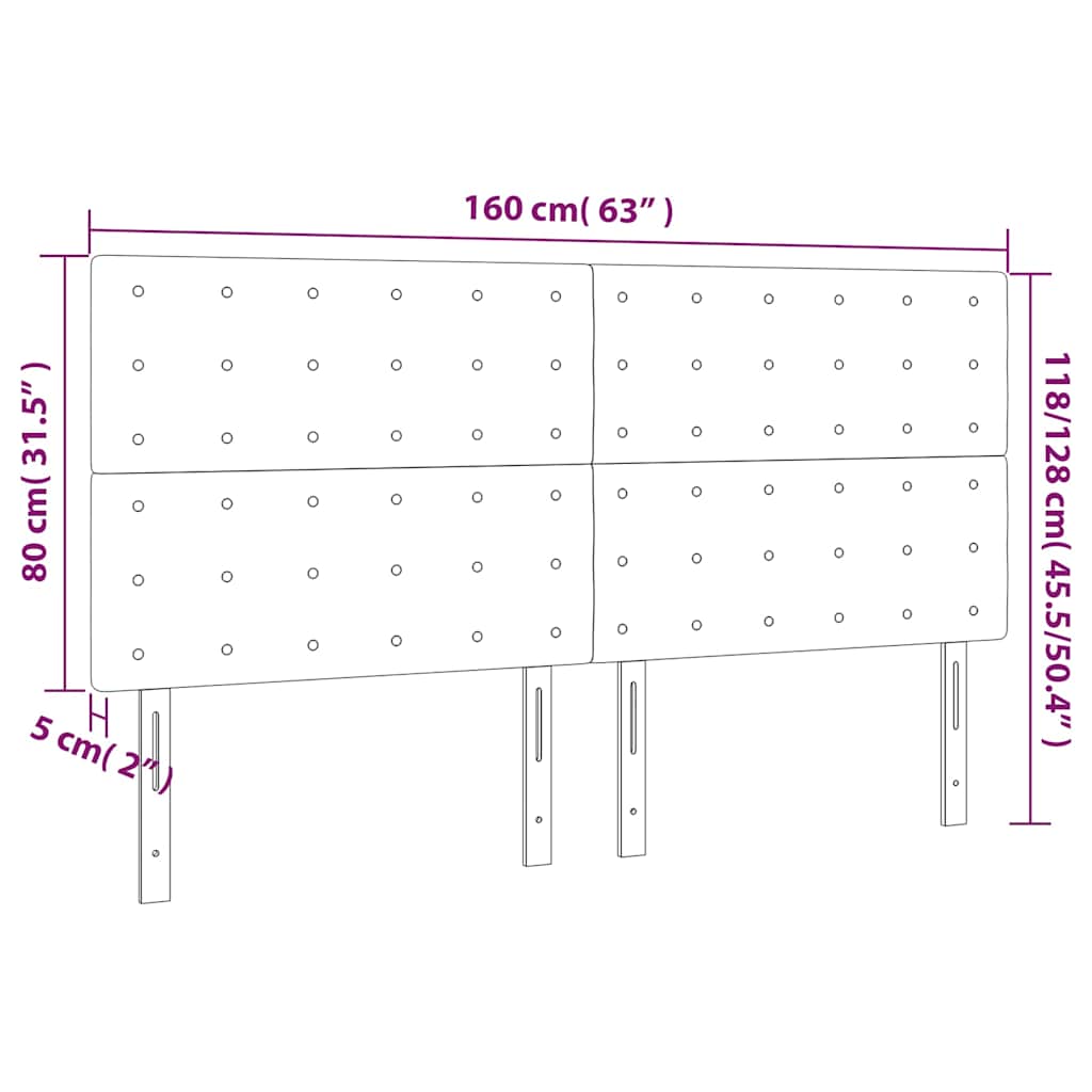 vidaXL Κεφαλάρι Κρεβατιού LED Καπουτσίνο 160x5x118/128 εκ