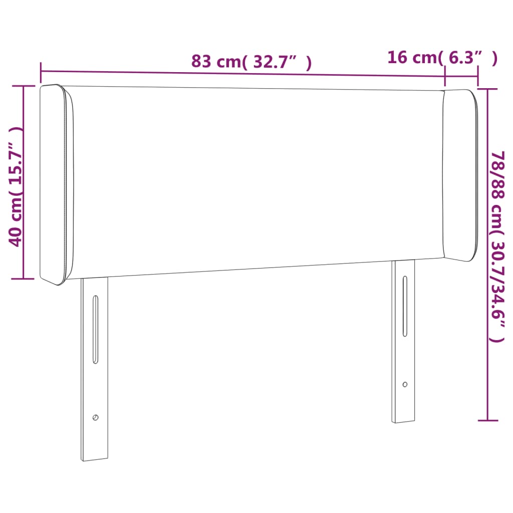 vidaXL Κεφαλάρι Κρεβατιού LED Taupe 83x16x78/88 εκ. Υφασμάτινο