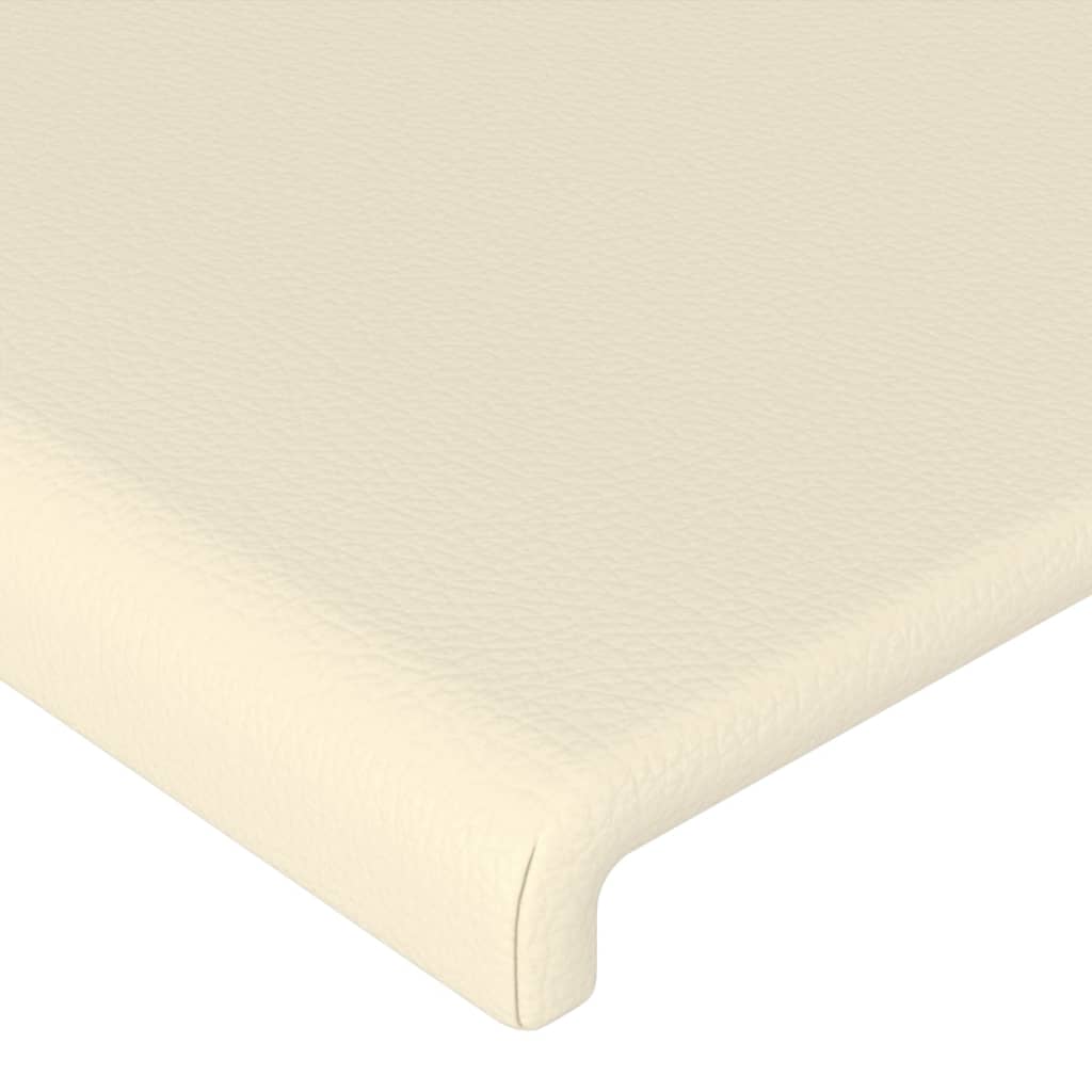 vidaXL Κεφαλάρι Κρεβατιού LED Κρεμ 83x16x78/88 εκ. Συνθετ. Δέρμα