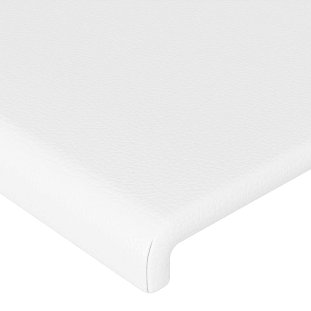 vidaXL Κεφαλάρι Κρεβατιού LED Λευκό 203x16x78/88 εκ. Συνθετ. Δέρμα