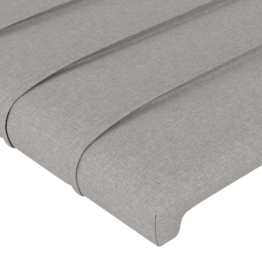 vidaXL Κεφαλάρι Κρεβατιού LED Ανοιχτό Γκρι 103x16x78/88 εκ. Υφασμάτινο