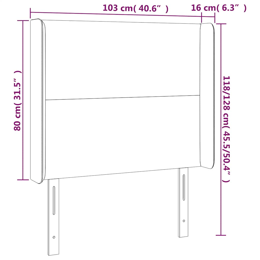 vidaXL Κεφαλάρι Κρεβατιού LED Σκούρο Πράσινο 103x16x118/128 εκ