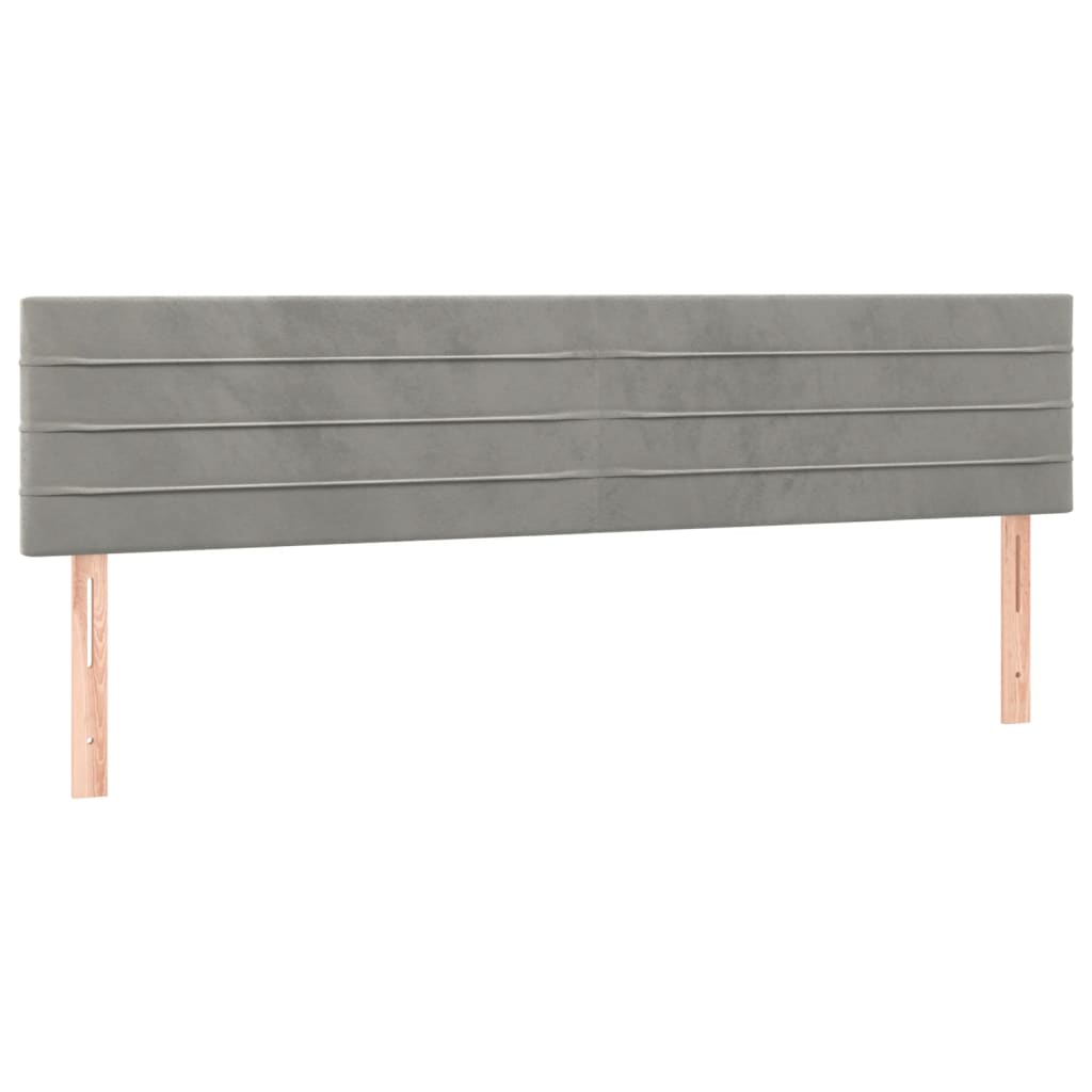 vidaXL Κρεβάτι Boxspring με Στρώμα Ανοιχτό Γκρι 200x200 εκ. Βελούδινο