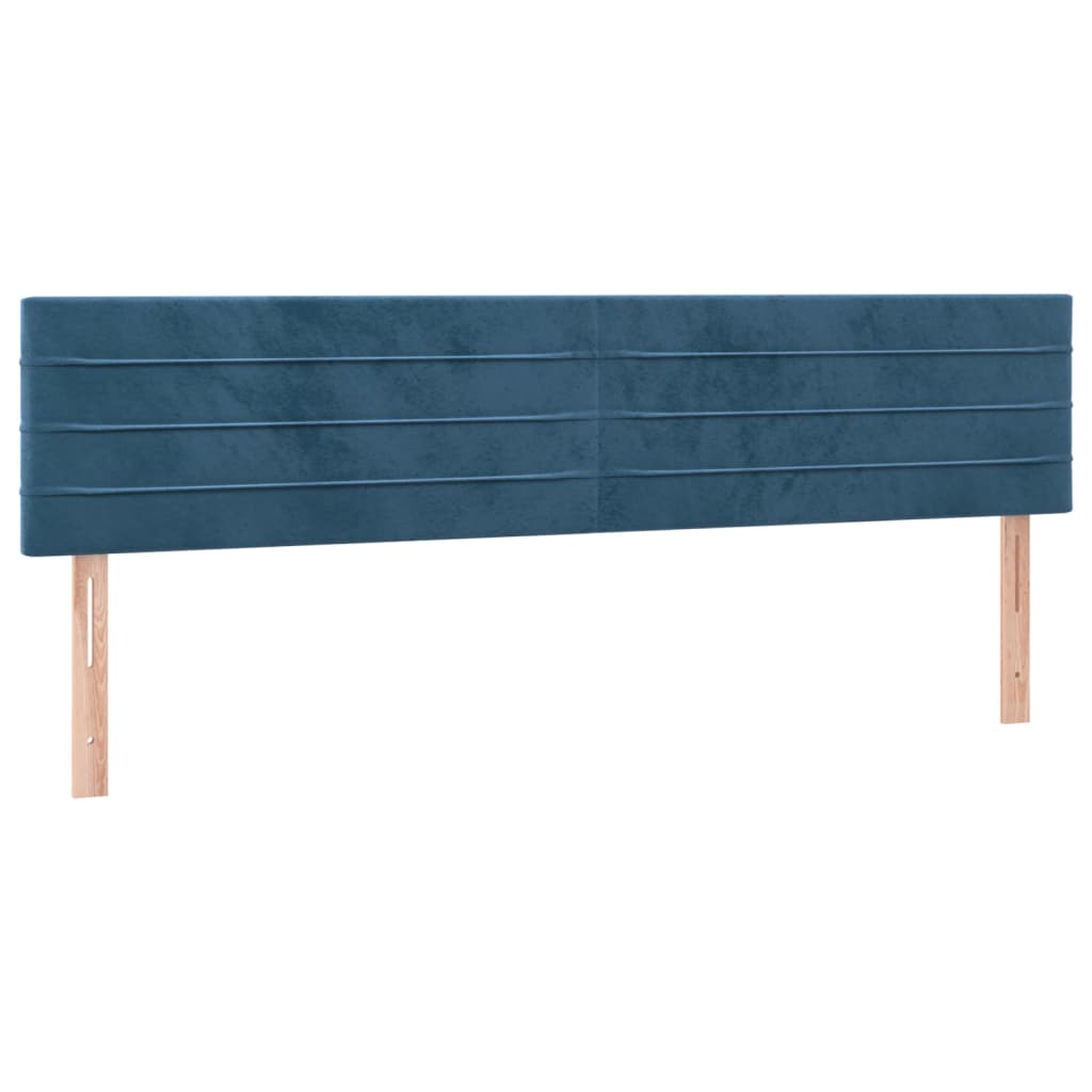 vidaXL Κρεβάτι Boxspring με Στρώμα Σκούρο Μπλε 200x200 εκ. Βελούδινο