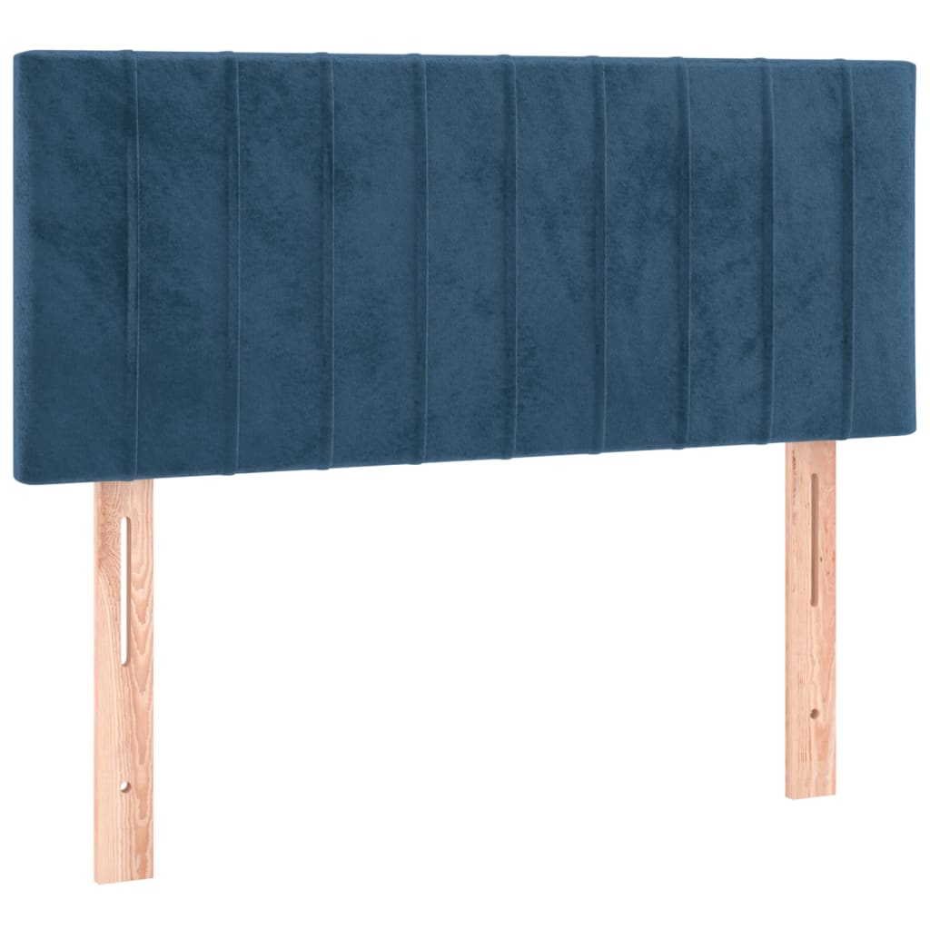 vidaXL Κρεβάτι Boxspring με Στρώμα Σκούρο Μπλε 100x200 εκ. Βελούδινο