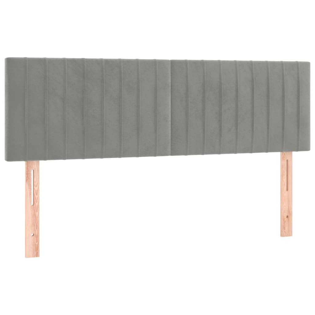 vidaXL Κρεβάτι Boxspring με Στρώμα Ανοιχτό Γκρι 140x190 εκ. Βελούδινο