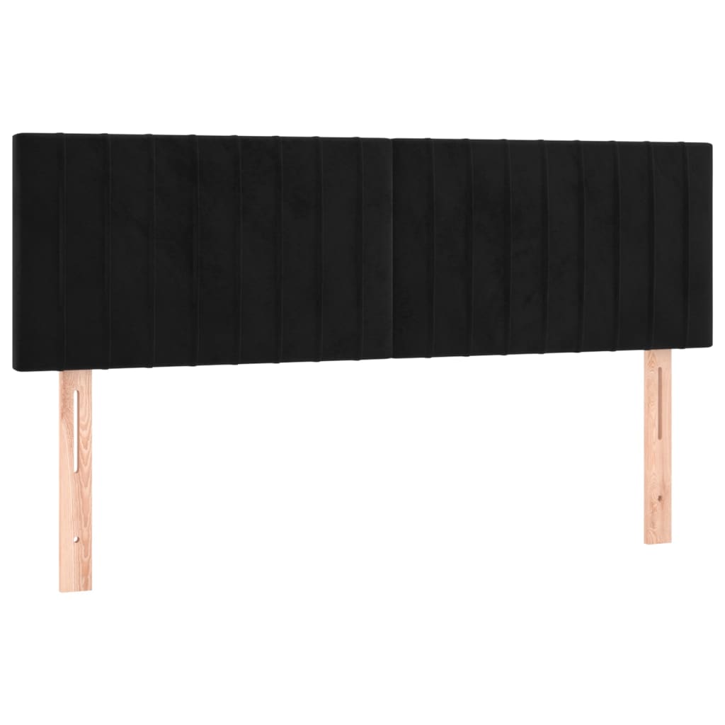 vidaXL Κρεβάτι Boxspring με Στρώμα Μαύρο 140x190 εκ. Βελούδινο