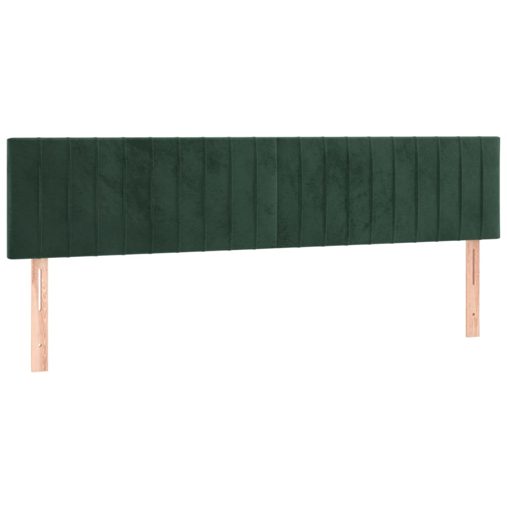 vidaXL Κρεβάτι Boxspring με Στρώμα Σκούρο Πράσινο 160x200εκ. Βελούδινο