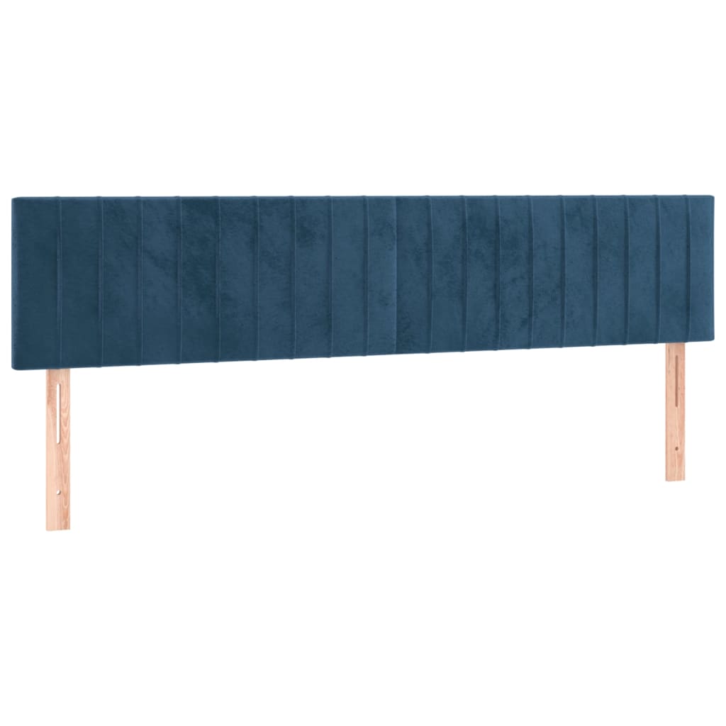 vidaXL Κρεβάτι Boxspring με Στρώμα Σκούρο Μπλε 160x200 εκ. Βελούδινο