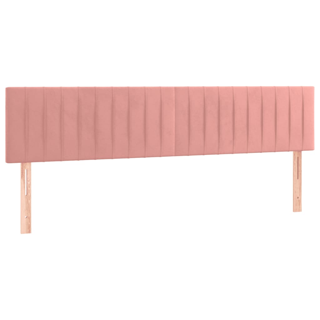 vidaXL Κρεβάτι Boxspring με Στρώμα Ροζ 160x200 εκ. Βελούδινο