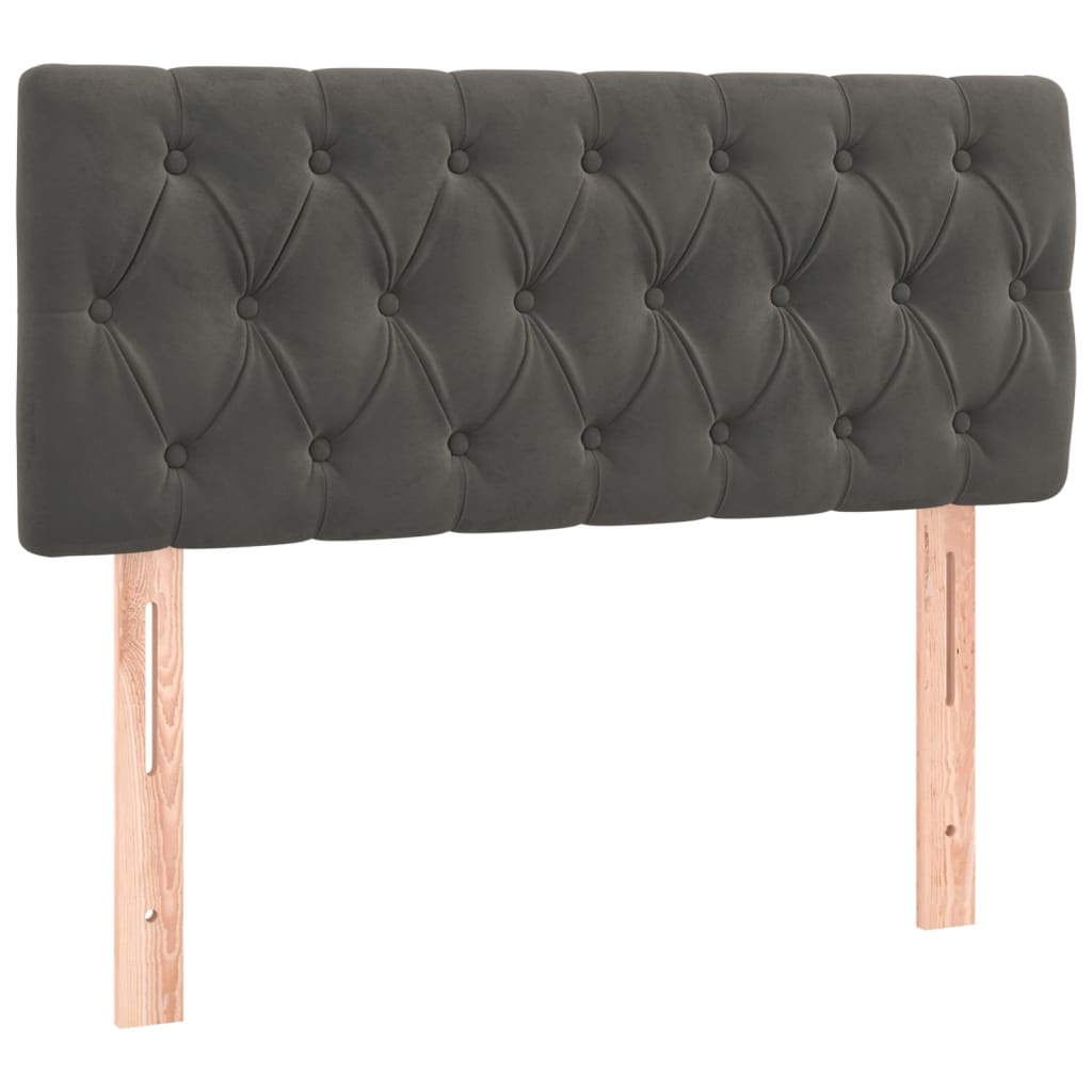 vidaXL Κρεβάτι Boxspring με Στρώμα Σκούρο Γκρι 90x190 εκ. Βελούδινο