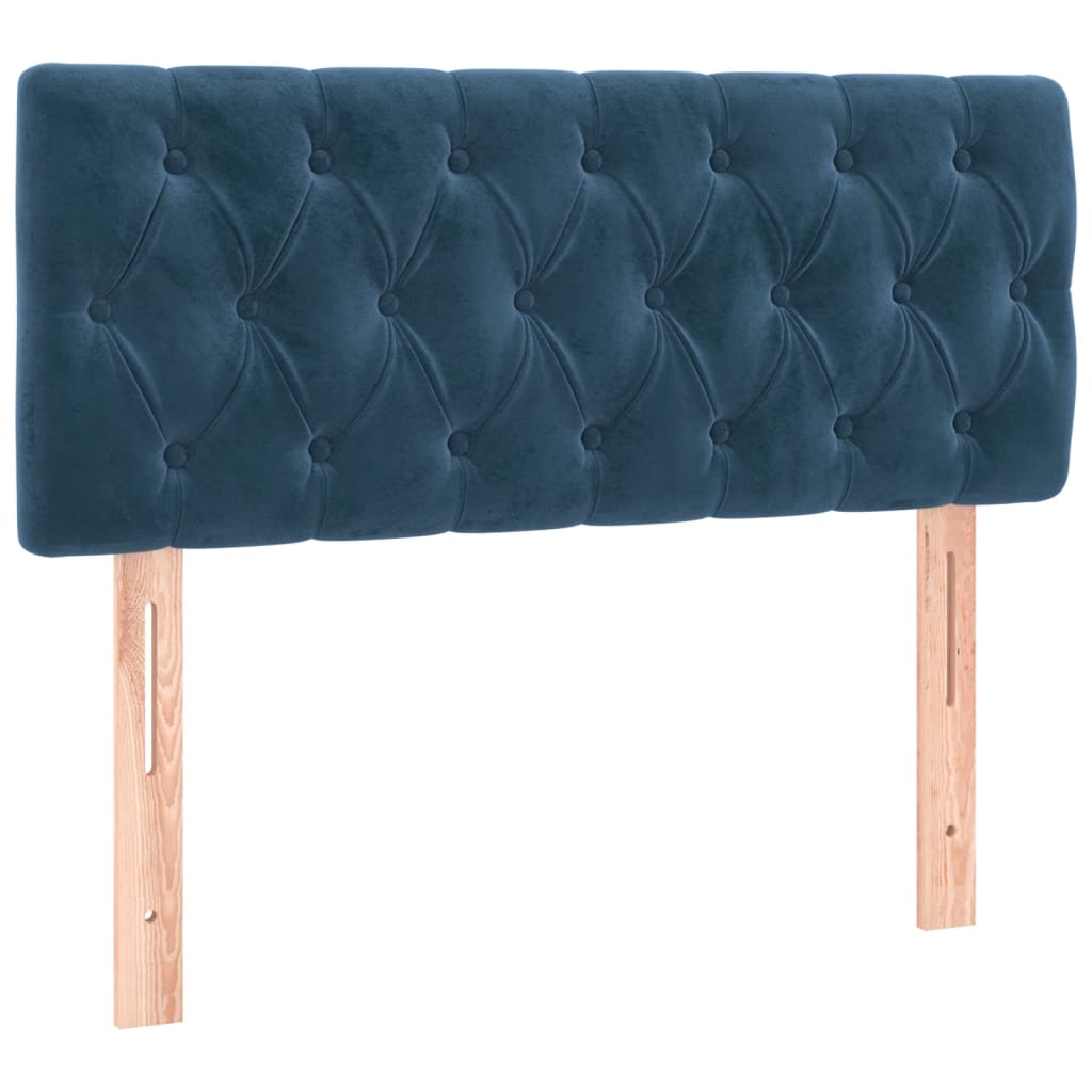 vidaXL Κρεβάτι Boxspring με Στρώμα Σκούρο Μπλε 100x200 εκ. Βελούδινο