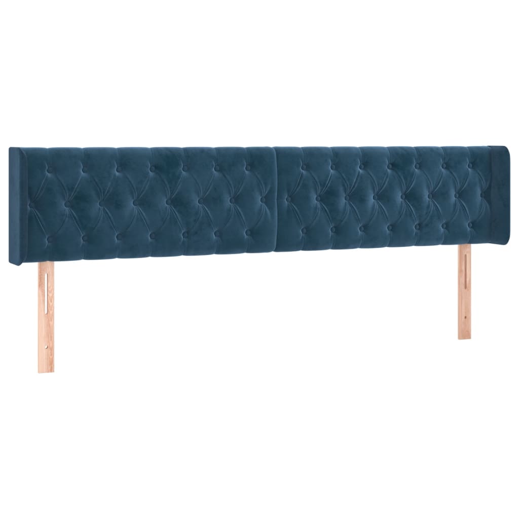 vidaXL Κρεβάτι Boxspring με Στρώμα Σκούρο Μπλε 180x200 εκ. Βελούδινο