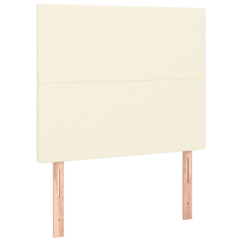 vidaXL Κρεβάτι Boxspring με Στρώμα Κρεμ 100x200εκ. από Συνθετικό Δέρμα
