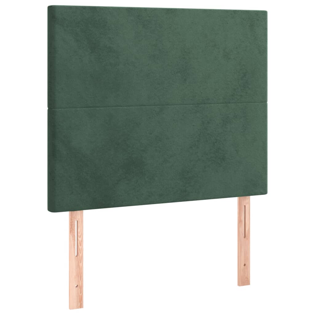 vidaXL Κρεβάτι Boxspring με Στρώμα Σκούρο Πράσινο 100x200εκ. Βελούδινο