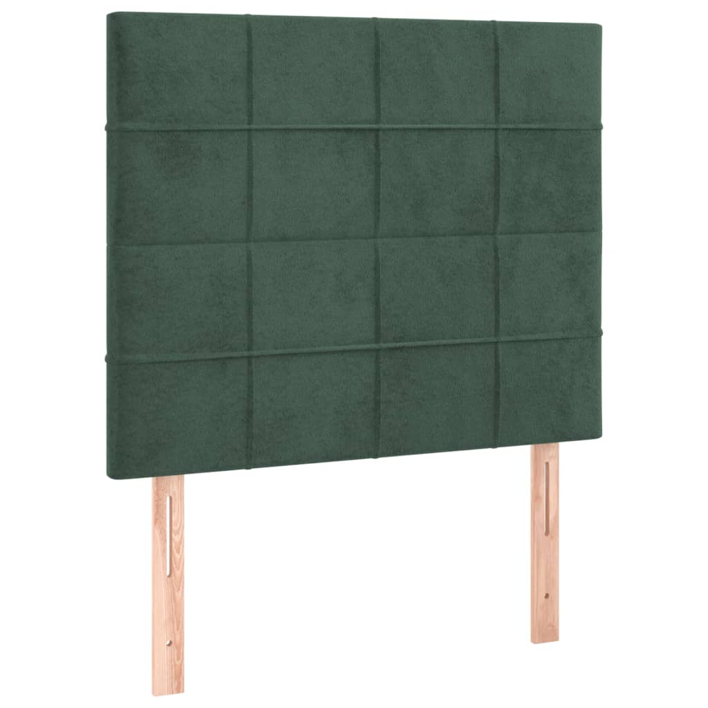 vidaXL Κρεβάτι Boxspring με Στρώμα Σκούρο Πράσινο 140x200εκ. Βελούδινο