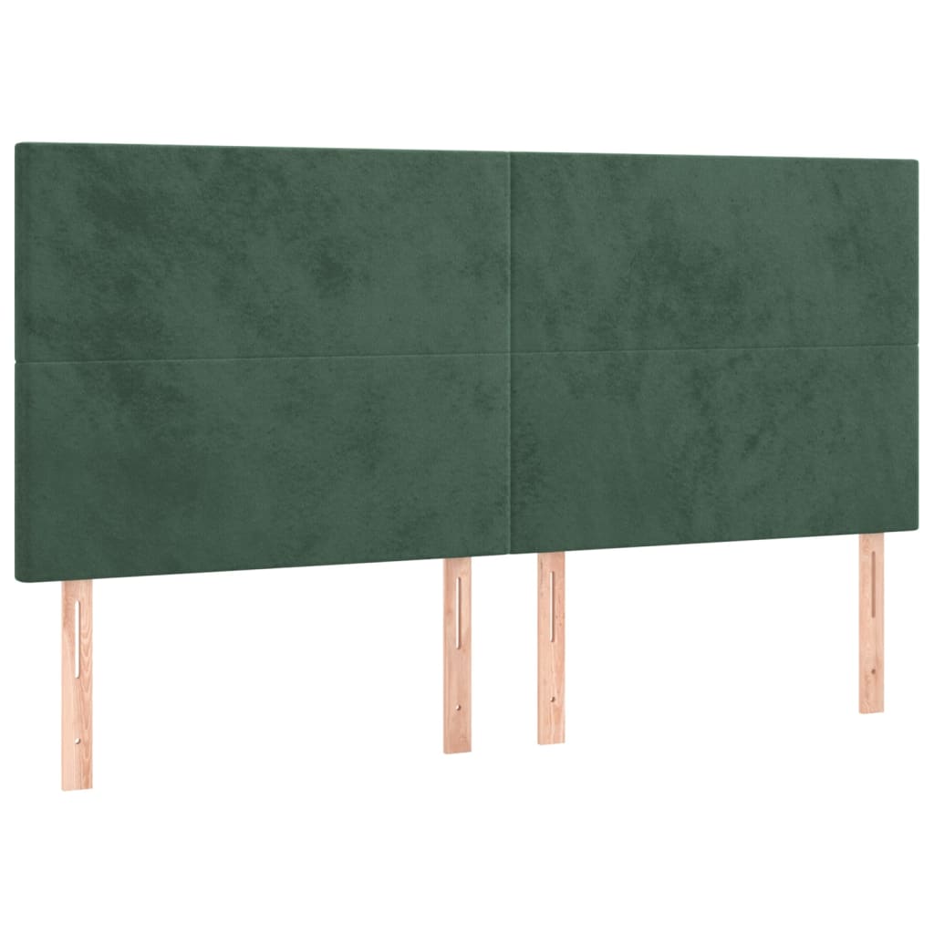 vidaXL Κρεβάτι Boxspring με Στρώμα Σκούρο Πράσινο 180x200εκ. Βελούδινο