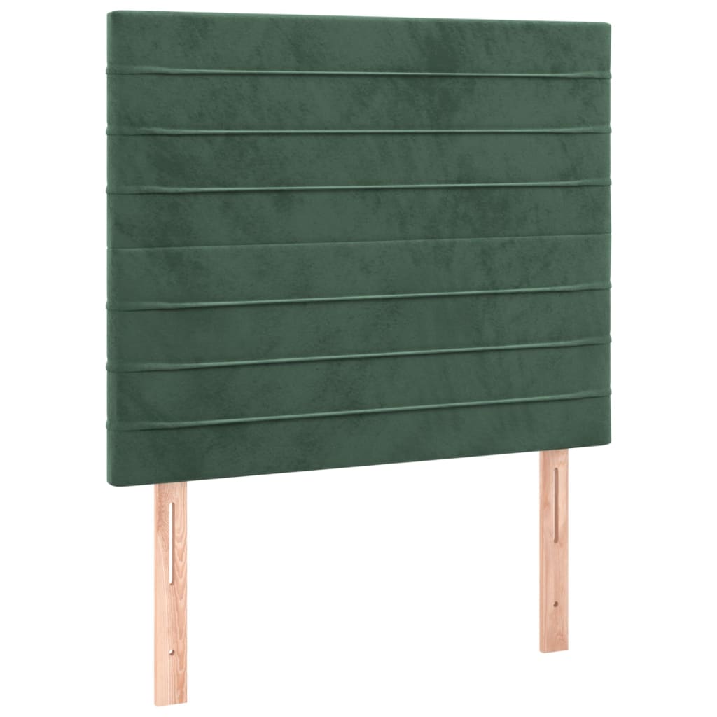 vidaXL Κρεβάτι Boxspring με Στρώμα Σκούρο Πράσινο 80x200 εκ. Βελούδινο