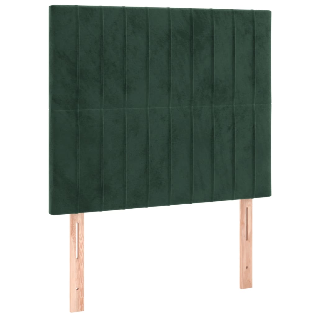 vidaXL Κρεβάτι Boxspring με Στρώμα Σκούρο Πράσινο 80x200 εκ. Βελούδινο