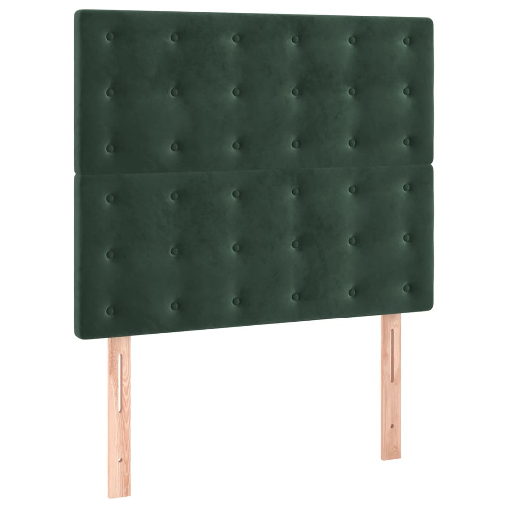 vidaXL Κρεβάτι Boxspring με Στρώμα Σκούρο Πράσινο 80x200 εκ. Βελούδινο