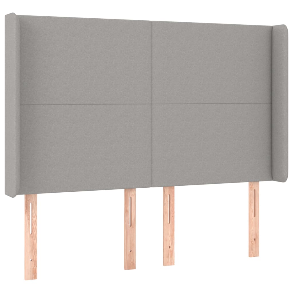 vidaXL Κρεβάτι Boxspring με Στρώμα & LED Αν.Γκρι 140x200εκ. Υφασμάτινο