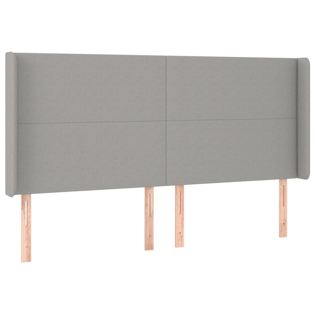 vidaXL Κρεβάτι Boxspring με Στρώμα & LED Αν.Γκρι 180x200εκ. Υφασμάτινο
