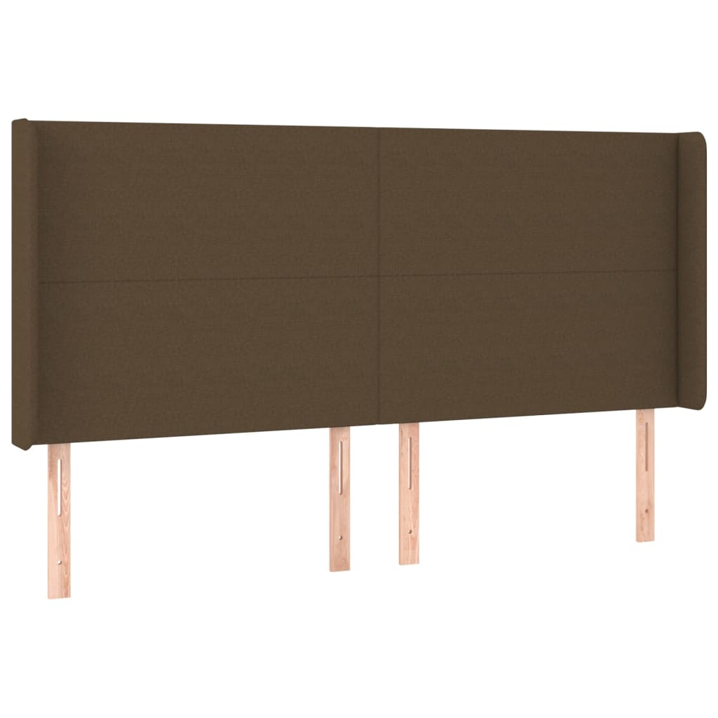 vidaXL Κρεβάτι Boxspring με Στρώμα & LED Σκ.Καφέ 200x200εκ. Υφασμάτινο