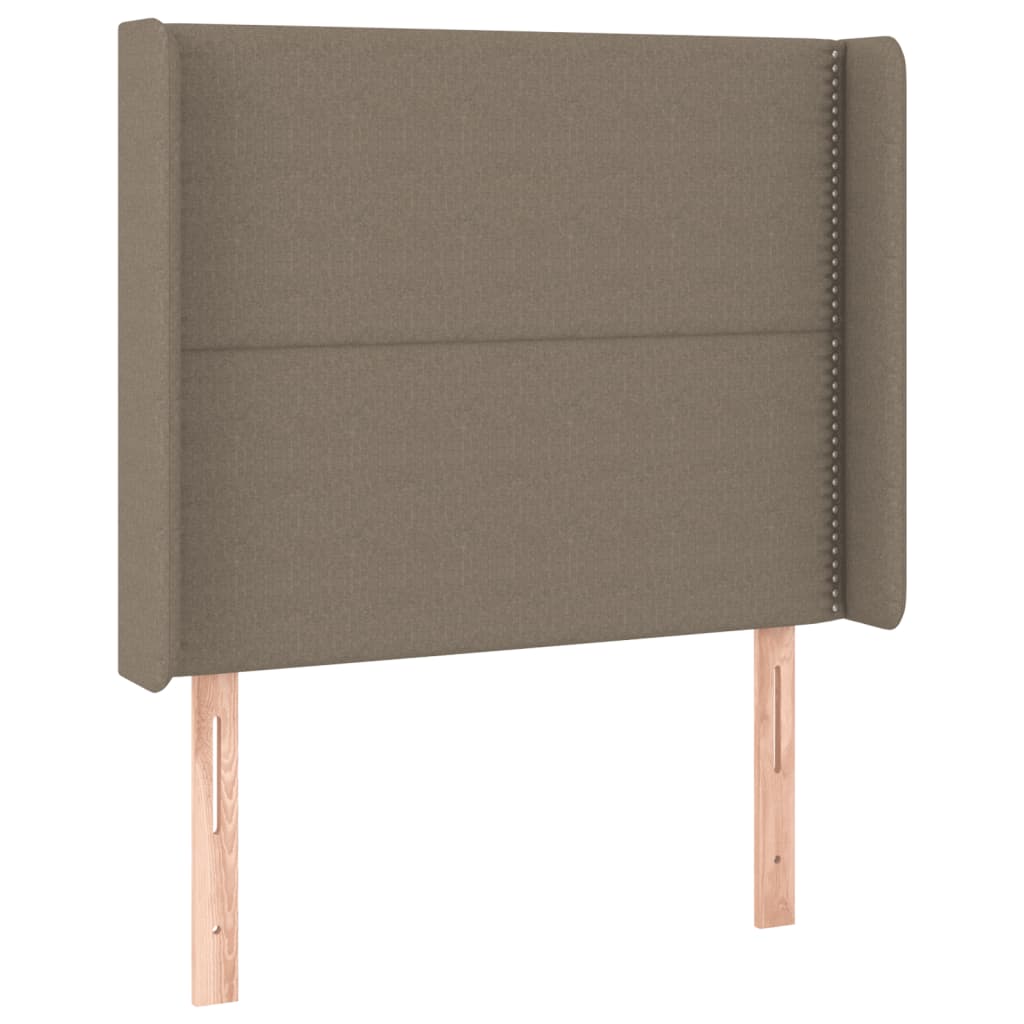 vidaXL Κρεβάτι Boxspring με Στρώμα & LED Taupe 90x190 εκ. Υφασμάτινο