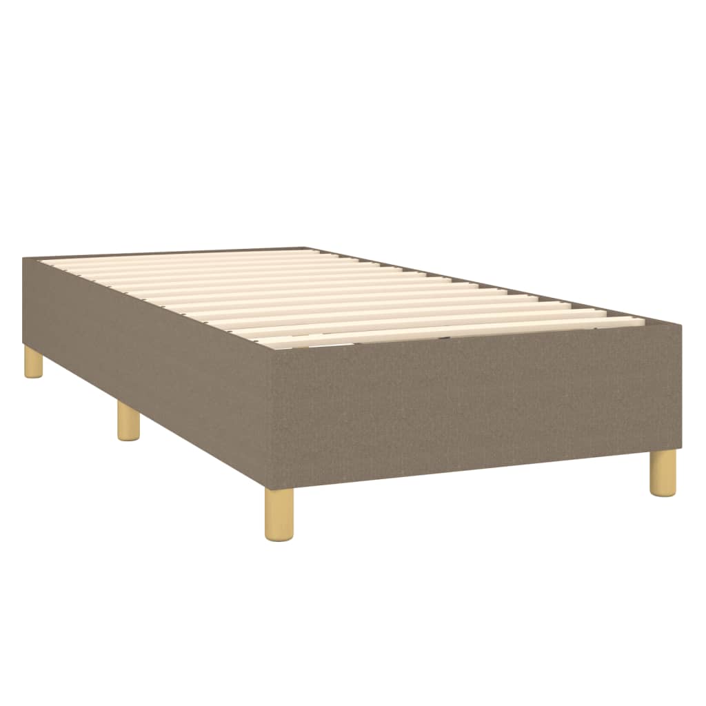 vidaXL Κρεβάτι Boxspring με Στρώμα & LED Σκ.Καφέ 90x200 εκ. Υφασμάτινο