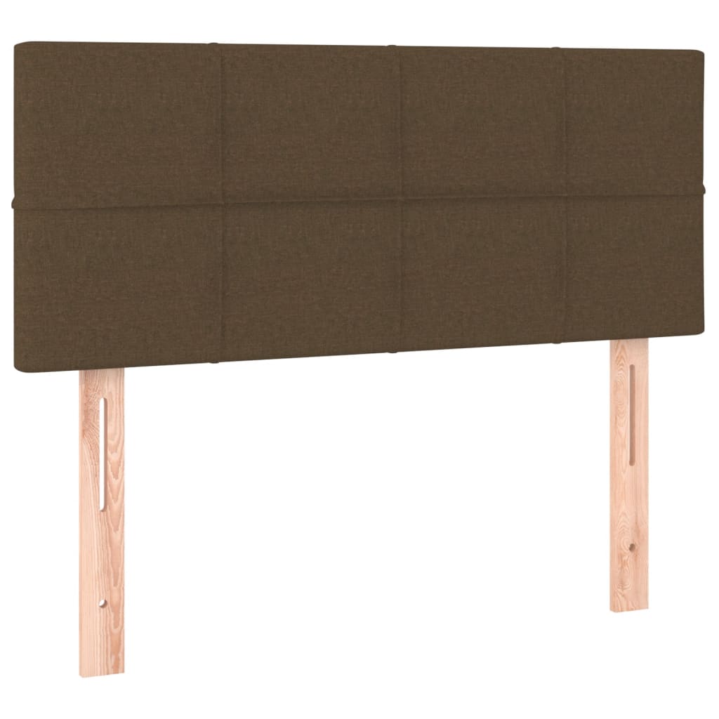 vidaXL Κρεβάτι Boxspring με Στρώμα & LED Σκ.Καφέ 120x200 εκ Υφασμάτινο