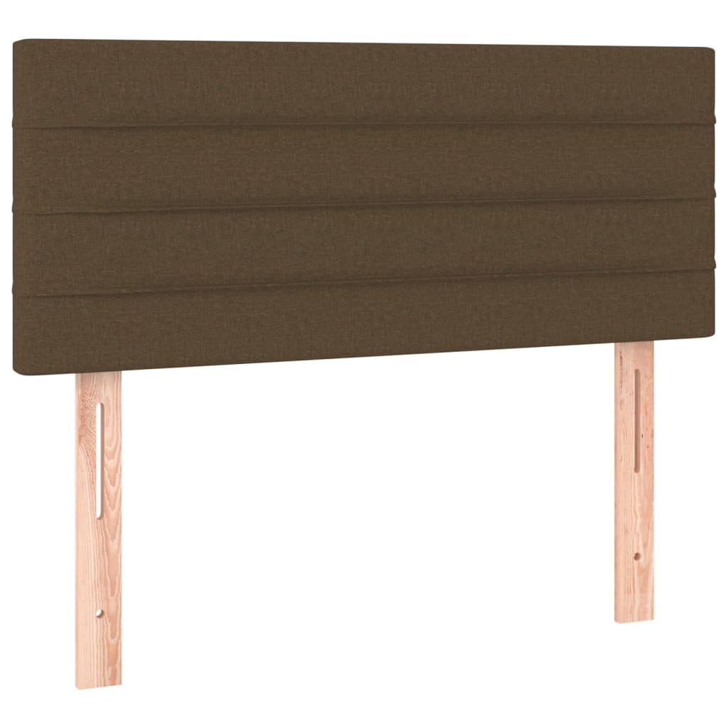 vidaXL Κρεβάτι Boxspring με Στρώμα & LED Σκ.Καφέ 120x200 εκ Υφασμάτινο