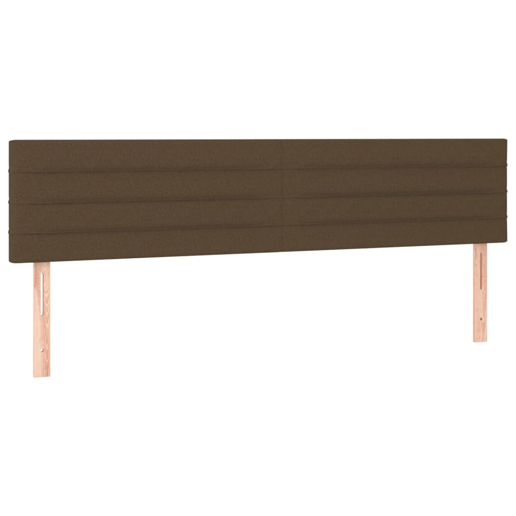 vidaXL Κρεβάτι Boxspring με Στρώμα & LED Σκ.Καφέ 180x200εκ. Υφασμάτινο