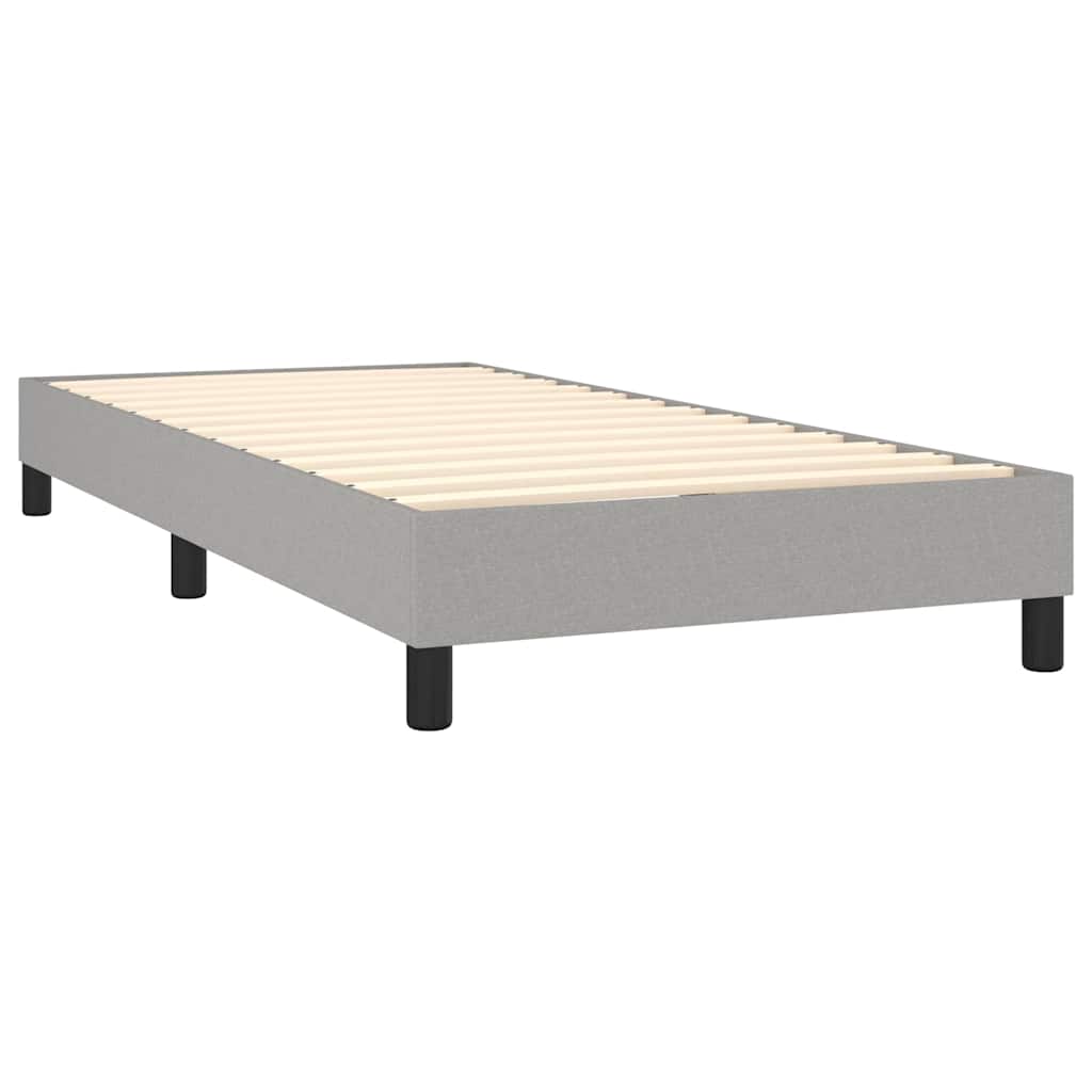 vidaXL Κρεβάτι Boxspring με Στρώμα & LED Αν.Γκρι 80x200 εκ. Υφασμάτινο