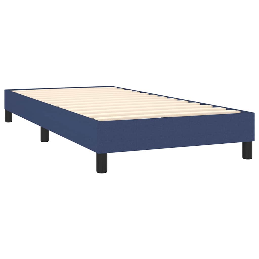 vidaXL Κρεβάτι Boxspring με Στρώμα & LED Μπλε 100x200 εκ. Υφασμάτινο