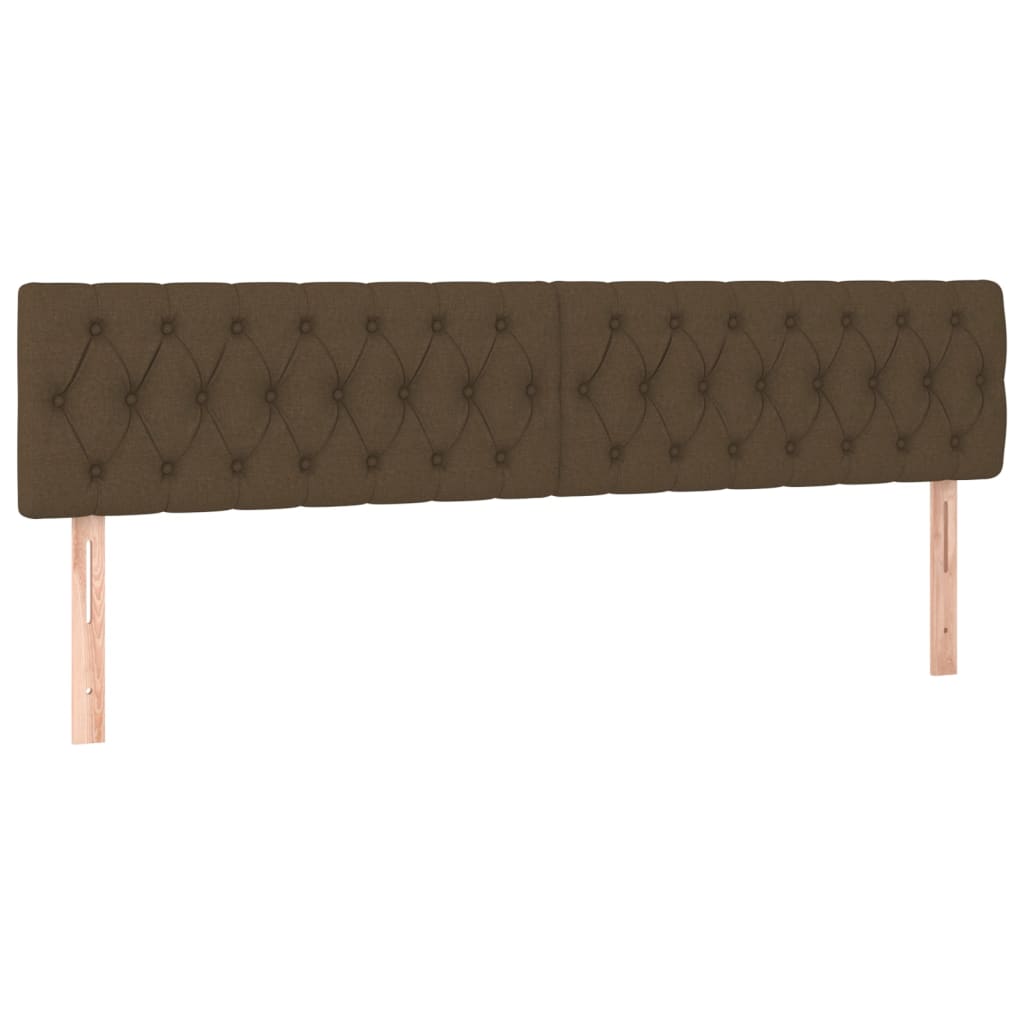 vidaXL Κρεβάτι Boxspring με Στρώμα & LED Σκ.Καφέ 180x200εκ. Υφασμάτινο