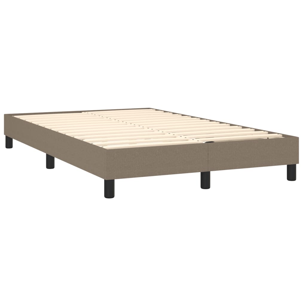 vidaXL Κρεβάτι Boxspring με Στρώμα & LED Taupe 120x200 εκ. Υφασμάτινο
